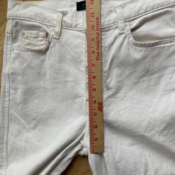 7 for All Mankind Denim High Waist Cropped Straight Leg Jeans Women's 28 White - Picture 12 of 15